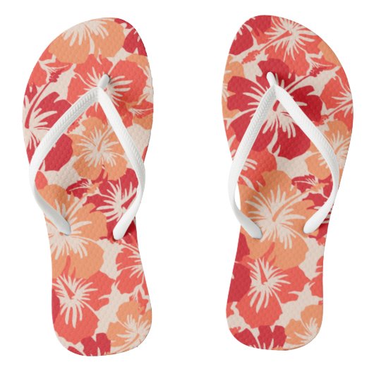 Epic Hibiscus Hawaiian Floral Aloha Shirt Print Teenslippers (Voetbed)