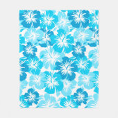 Epic Hibiscus Hawaiian Floral Aloha - Turq Fleece Deken (Voorkant)