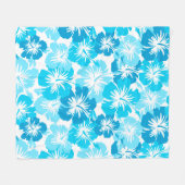 Epic Hibiscus Hawaiian Floral Aloha - Turq Fleece Deken (Voorkant (Horizontaal))