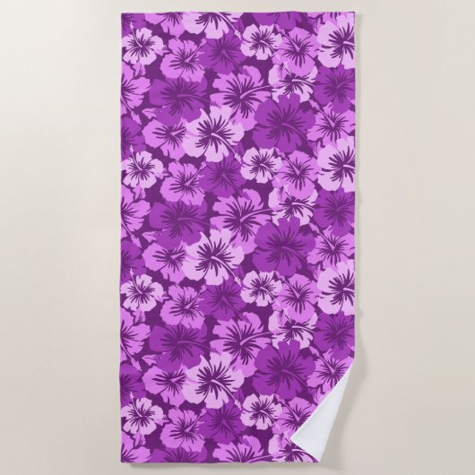 Epic Hibiscus Hawaiian Floral Aloha - Violet Strandlaken (Voorkant)