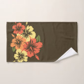 Epic Hibiscus Hawaiian Floral Coordinates Oranje Bad Handdoek (Handdoek)