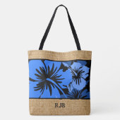 Epic Hibiscus Hawaiian Floral Monogram Strandtas Tote Bag (Achterkant)