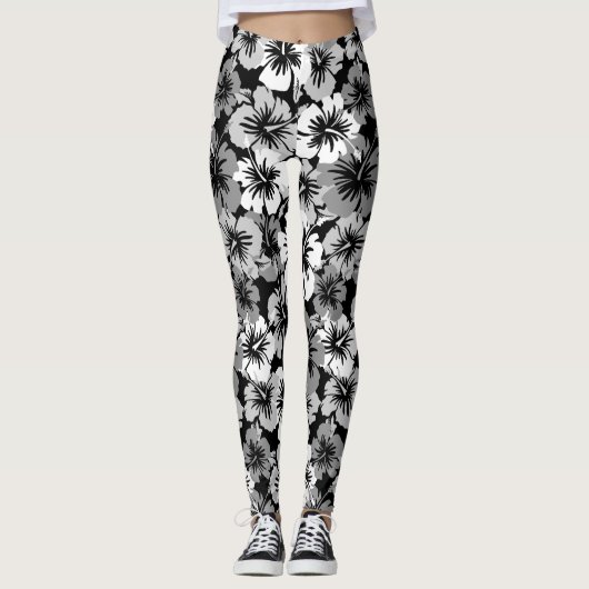 Epic Hibiscus Hawaiian Tropische Floral Leggings (Voorkant)