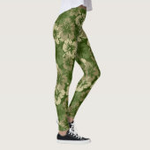 Epic Hibiscus Hawaiian Tropische Floral Olive Leggings (Rechts)