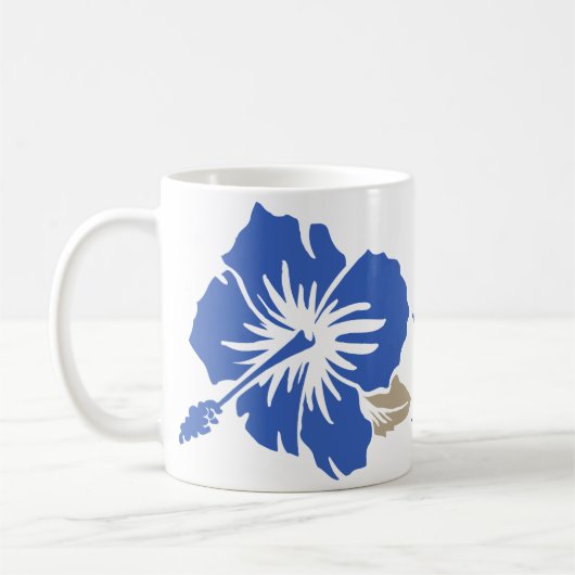 "Epic Hibiscus" in blauwe Mok (Links)