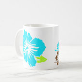 "Epic Hibiscus" in Bruin/Turkoois Mok (Voorkant links)