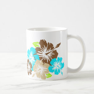 "Epic Hibiscus" in Bruin/Turkoois Mok