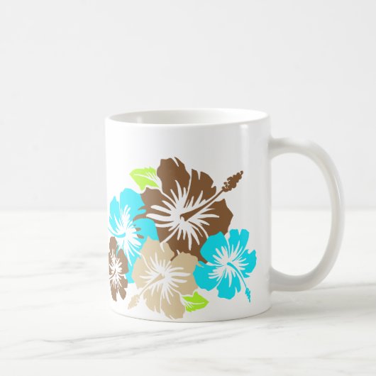 "Epic Hibiscus" in Bruin/Turkoois Mok (Rechts)
