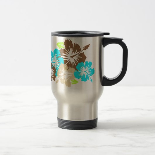 "Epic Hibiscus" in bruin/Turq Travel Mug Reisbeker (Rechts)