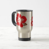 Epic Hibiscus in Coral Travel Mug Reisbeker (Voorkant links)