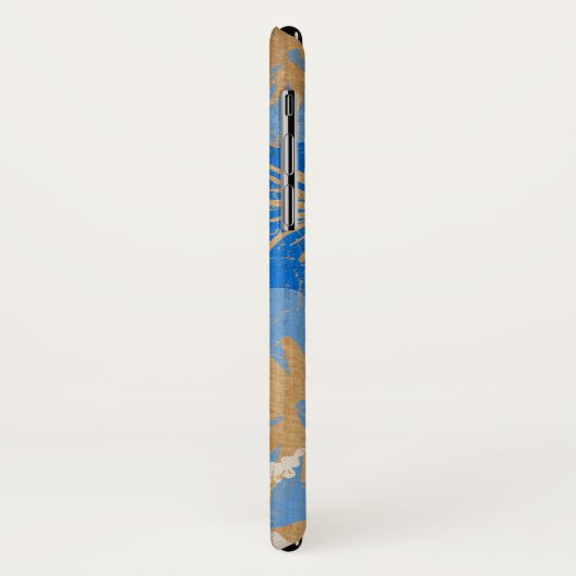 Epic Hibiscus  Surfboard Faux Hout in Blue Case-Mate iPhone Case (Achterkant/links)
