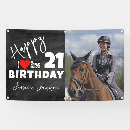 Epic Horse Lover Verjaardagsbanner Spandoek (Horizontaal)