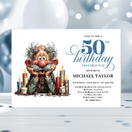 Epic Humor For Him 50th Birthday Bash Invitation Kaart