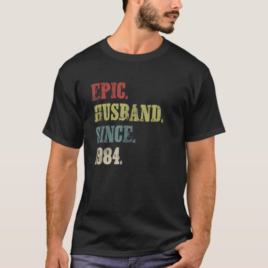 Epic Husband Sedert 1984 38th Wedding Aninal T-shirt (Voorkant)