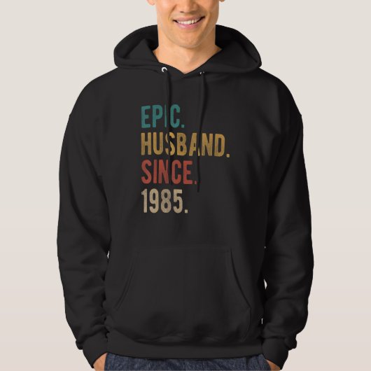 Epic Husband Sedert 1985 37th Wedding Aninal Hoodie (Voorkant)