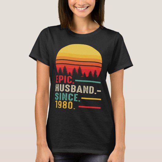 Epic Husband Since 1980 Happy Anniversary T-shirt (Voorkant)