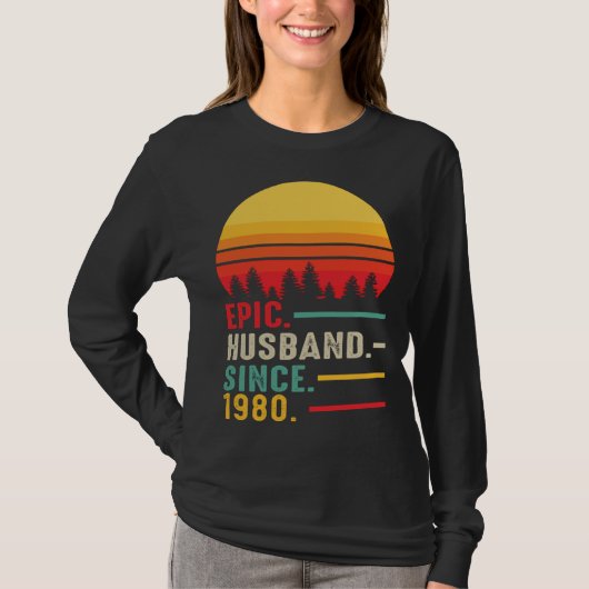 Epic Husband Since 1980 Happy Anniversary T-shirt (Voorkant)