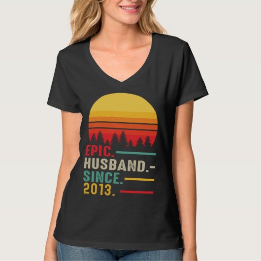 Epic Husband Since 2013 Happy Anniversary T-shirt (Voorkant)