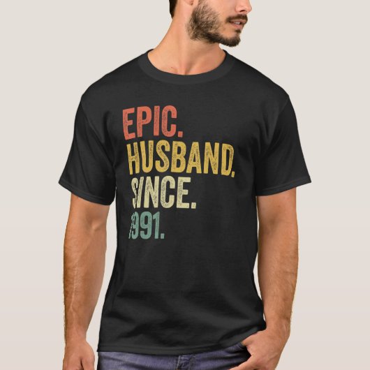 Epic Husband sinds 1991 32 jaar 32e bruiloft Anni T-shirt (Voorkant)