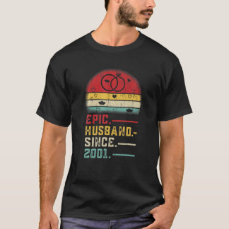 Epic Husband sinds 2001 Wedding Graphic 21St Anniv T-shirt