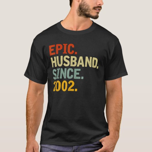 Epic Husband sinds 2002 - Funny 20th Wedding Anniv T-shirt (Voorkant)