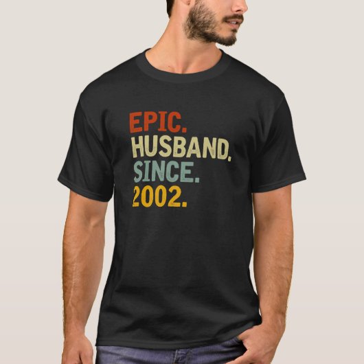 Epic Husband sinds 2002 - Funny 20th Wedding Anniv T-shirt (Voorkant)