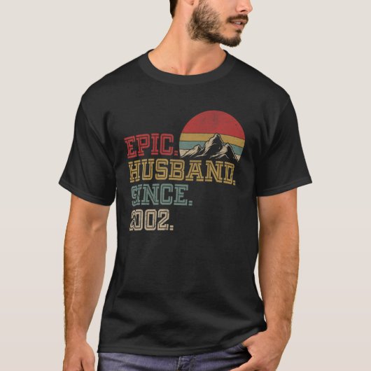 Epic Husband sinds 2002 Retro Graphic Cool 20th an T-shirt (Voorkant)