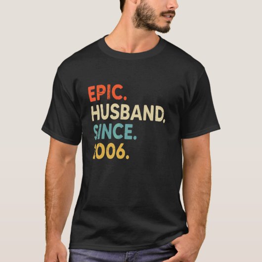 Epic Husband Sinds 2006 16e bruiloft V T-shirt (Voorkant)
