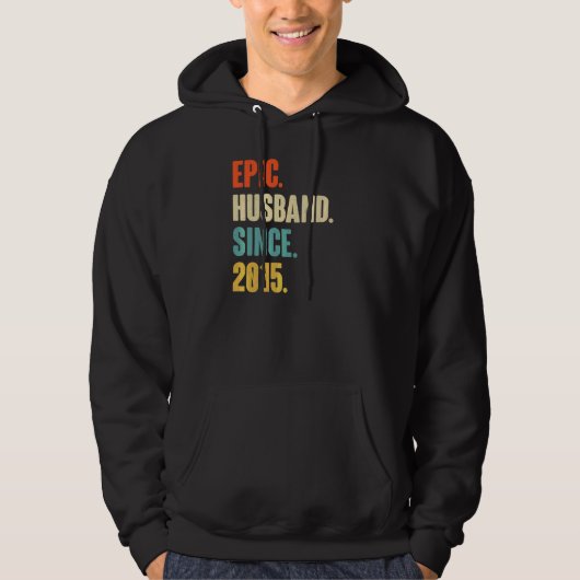 epic Husband sinds 2015 7th Wedding Aniver Hoodie (Voorkant)