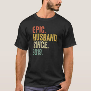 Epic Husband sinds 2019 4 jaar vierde bruiloft T-shirt