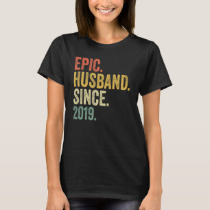 Epic Husband sinds 2019 4 jaar vierde bruiloft T-shirt