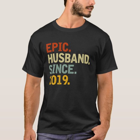 Epic Husband sinds 2019 - Grappig 3rd Wedding Anni T-shirt (Voorkant)