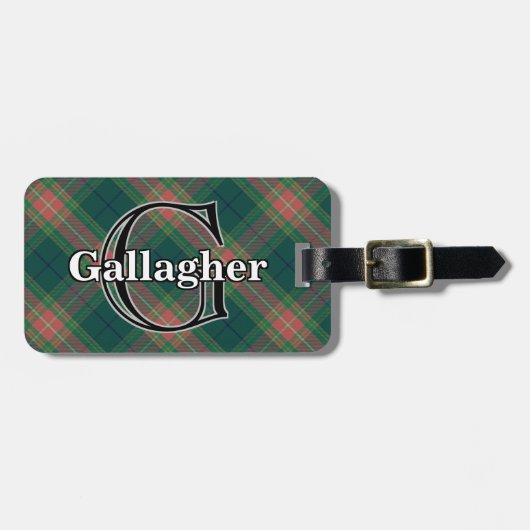 Epic Ierland Clan Gallagher Tartan Bagagelabel (Voorkant horizontaal)