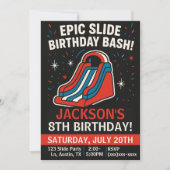 Epic Inflatable Slide Birthday Party Invitation Kaart (Voorkant)