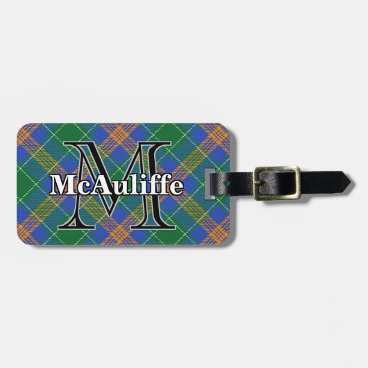 Epic Ireland Clan MacAuliffe McAuliffe Tartan Bagagelabel (Voorkant horizontaal)