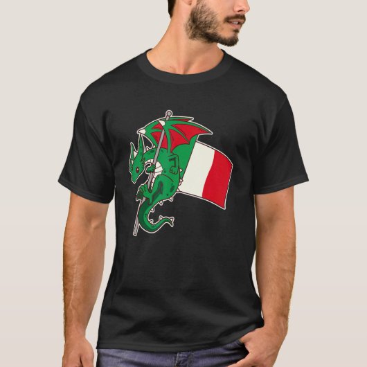 Epic Italian Dragon Proud Italy Flag T-shirt (Voorkant)
