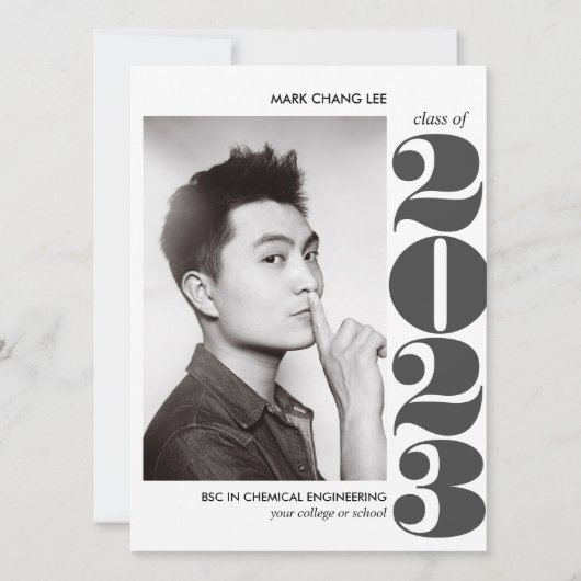 EPIC-JAAR | AFSTUDEREN GRAY BOLD COLLEGE FOTO KAART (Voorkant)