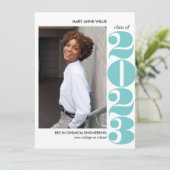 EPIC-JAAR | AQUA BLUE COLLEGE FOTO-AFSTUDEREN KAART (Staand voorkant)