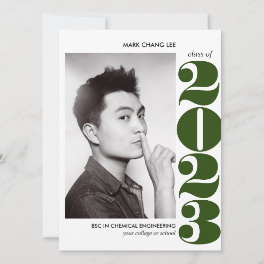 EPIC-JAAR | GROENBOLD COLLEGE FOTO-AFSTUDEREN KAART (Voorkant)