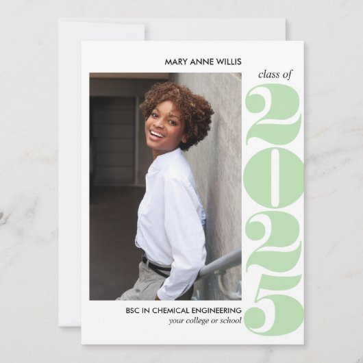 EPIC-JAAR | MINT GROEN COLLEGE FOTO-AFSTUDEREN KAART (Voorkant)