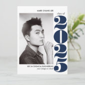 EPIC-JAAR | NAVY BLUE COLLEGE FOTO-AFSTUDEREN KAART (Staand voorkant)