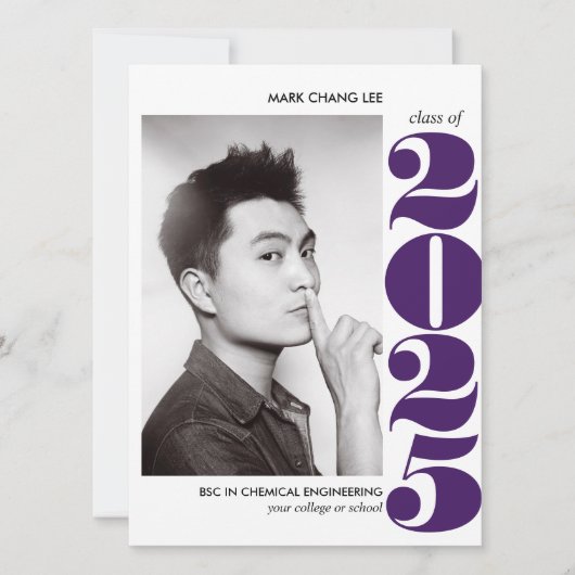 EPIC-JAAR | PAARS BOLD COLLEGE FOTO-AFSTUDEREN KAART (Voorkant)