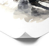 Epic Knight met Zwaard - Verbluffend Zwart en Wit Poster (Hoek)