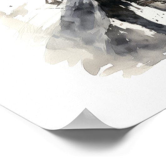 Epic Knight met Zwaard - Verbluffend Zwart en Wit Poster (Hoek)