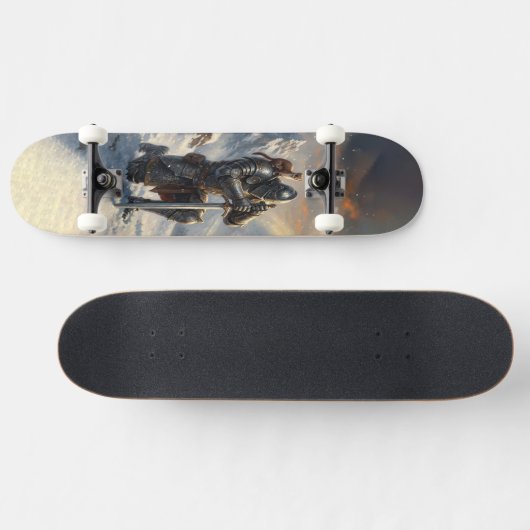 Epic Knight & Stoat Fantasy Art Persoonlijk Skateboard (Horizontaal)