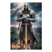 Epic Knight Warrior Digitale Poster Middeleeuwse F (Voorkant)