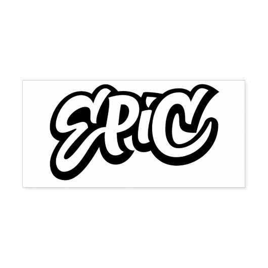 EPIC Lettering Graffiti Skateboard Cool Teacher Rubberstempel (Afrduk)