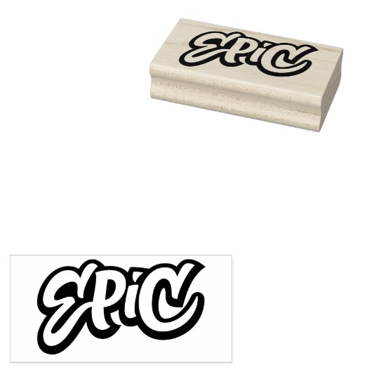 EPIC Lettering Graffiti Skateboard Cool Teacher Rubberstempel (Gestempeld)