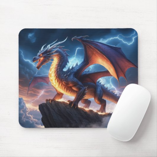 Epic Lightning Dragon Fantasy Gaming Muismat (Met muis)