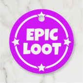 Epic Loot Gamer Neon Paarse Star-slogan Bedankjes Labels (Voorkant)